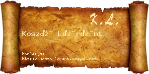Koszó Lóránt névjegykártya